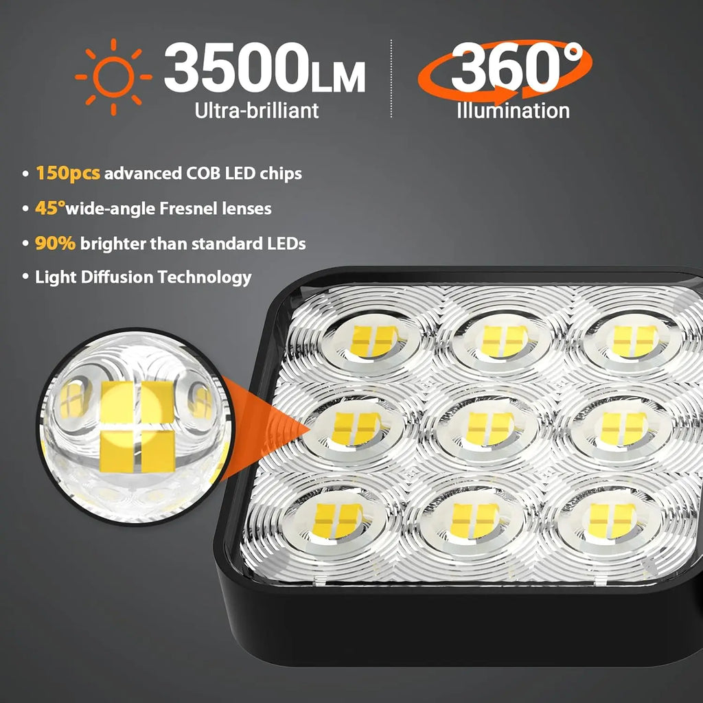 Solar Flood Light Outdoor 4 Pack, 3500LM Bright Motion Sensor Waterproof LED Security Spot Light for Yard