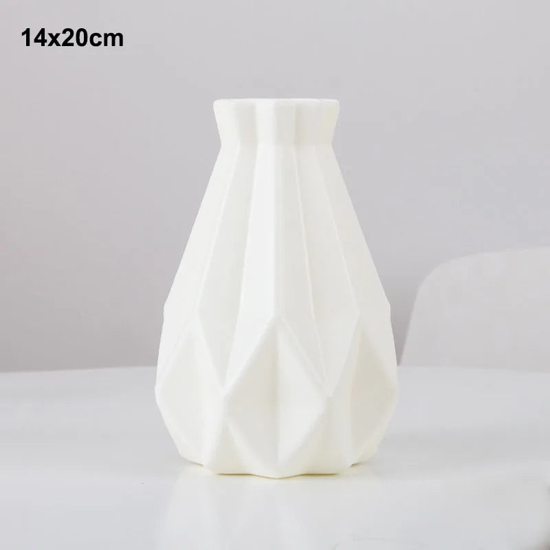 Plastic Flower Modern Vase Decoration Home Nordic Style Vase Imitation Ceramic Flower Pot Decoration Vases for Flowers