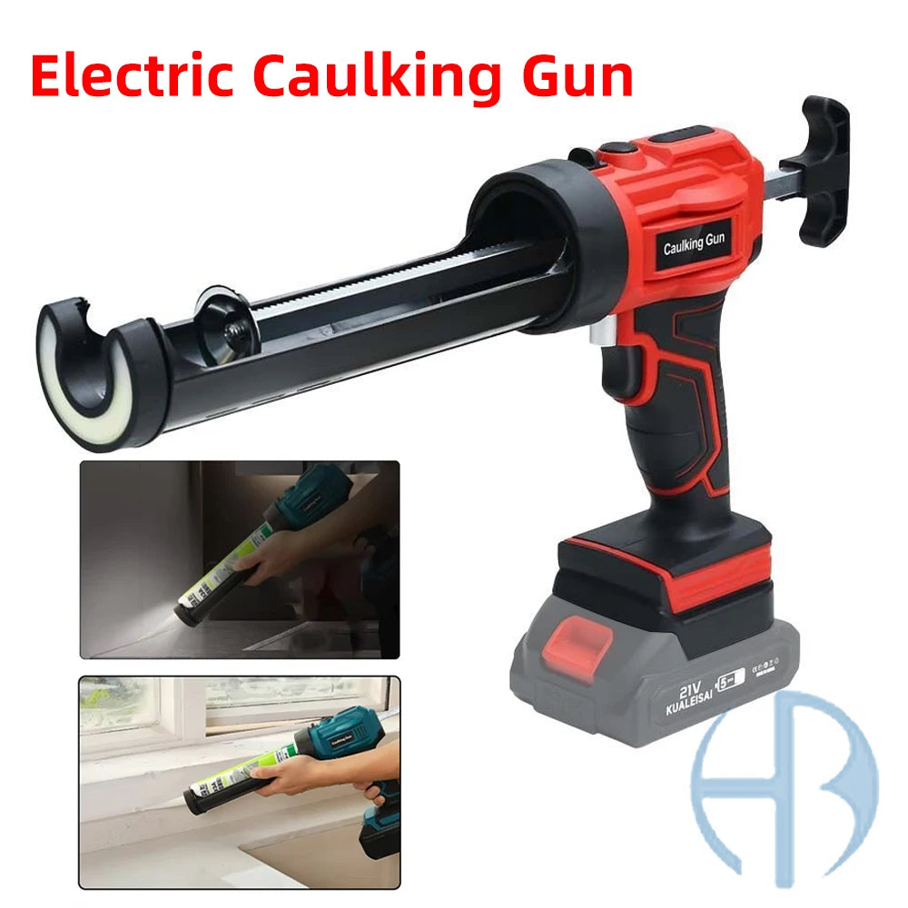 Electric Caulking Gun w LED Light Auto Filling Sealing Repair Tools Adjustable Speed Wireless Glass Glue Gun for Makita Battery