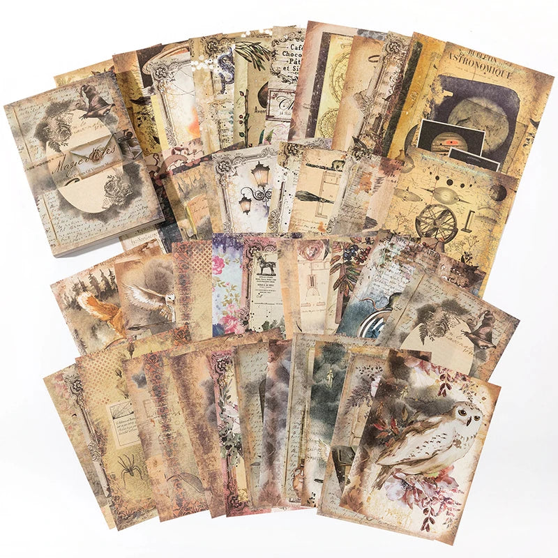 100Pcs/Pack Vintage Scrapbooking Decorative Paper Material Perfect for Collage Journaling Craft Diy Supplies