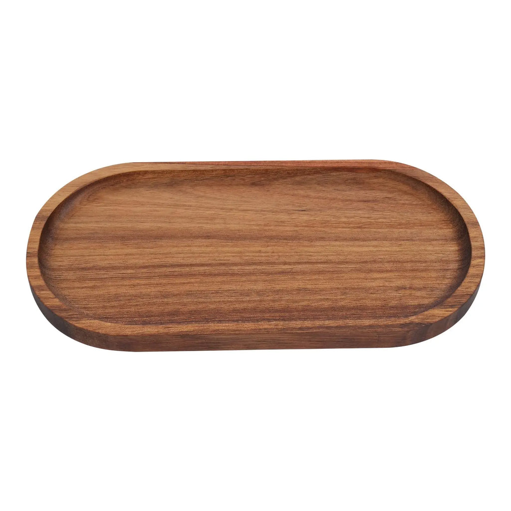 Wooden Serving Tray Oval Wood Tray 12 Pcs Decorative Tray for Coffee Table 10 * 5 * 0.78in