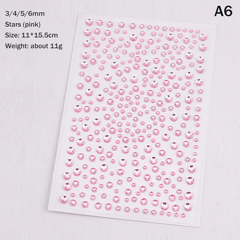 3D Rhinestone Face Stickers Sheet - Self-Adhesive Crystal Eye Gems for Party Makeup, Festival Body Jewelry & Photo  Decor