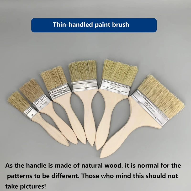 Thick-handled and thin-handled paint brushes are available. Household soft-bristled dust-removing brushes and special brushes fo