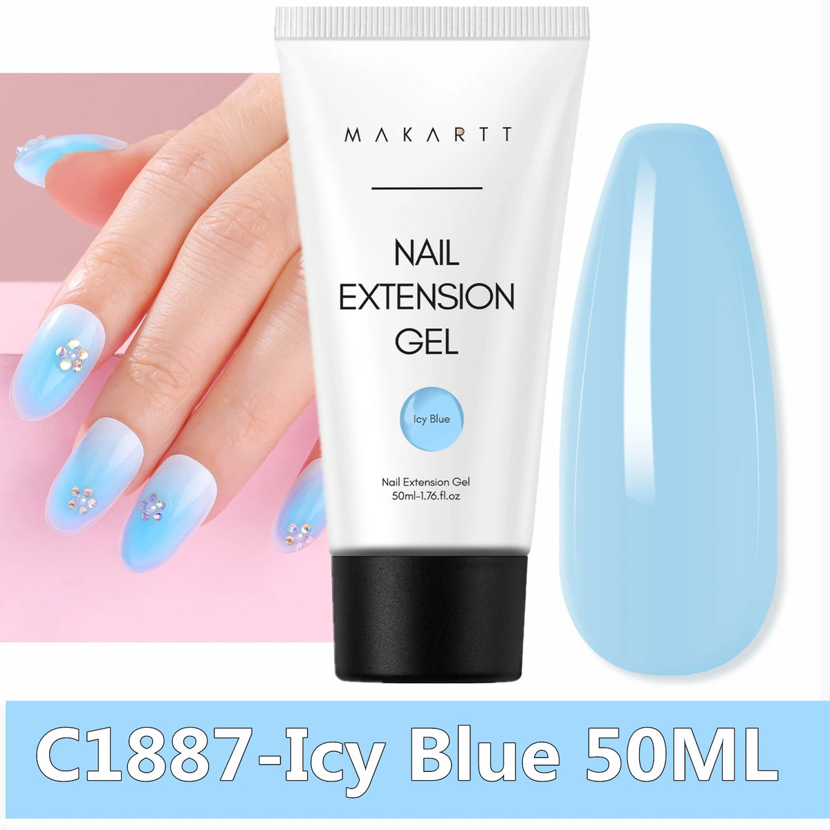 Makartt Poly Nail Extension Gel for Nails ,Clear Pink Builder & Sculting Soak Off Hard Gel for Strong Natural Look for Beginer