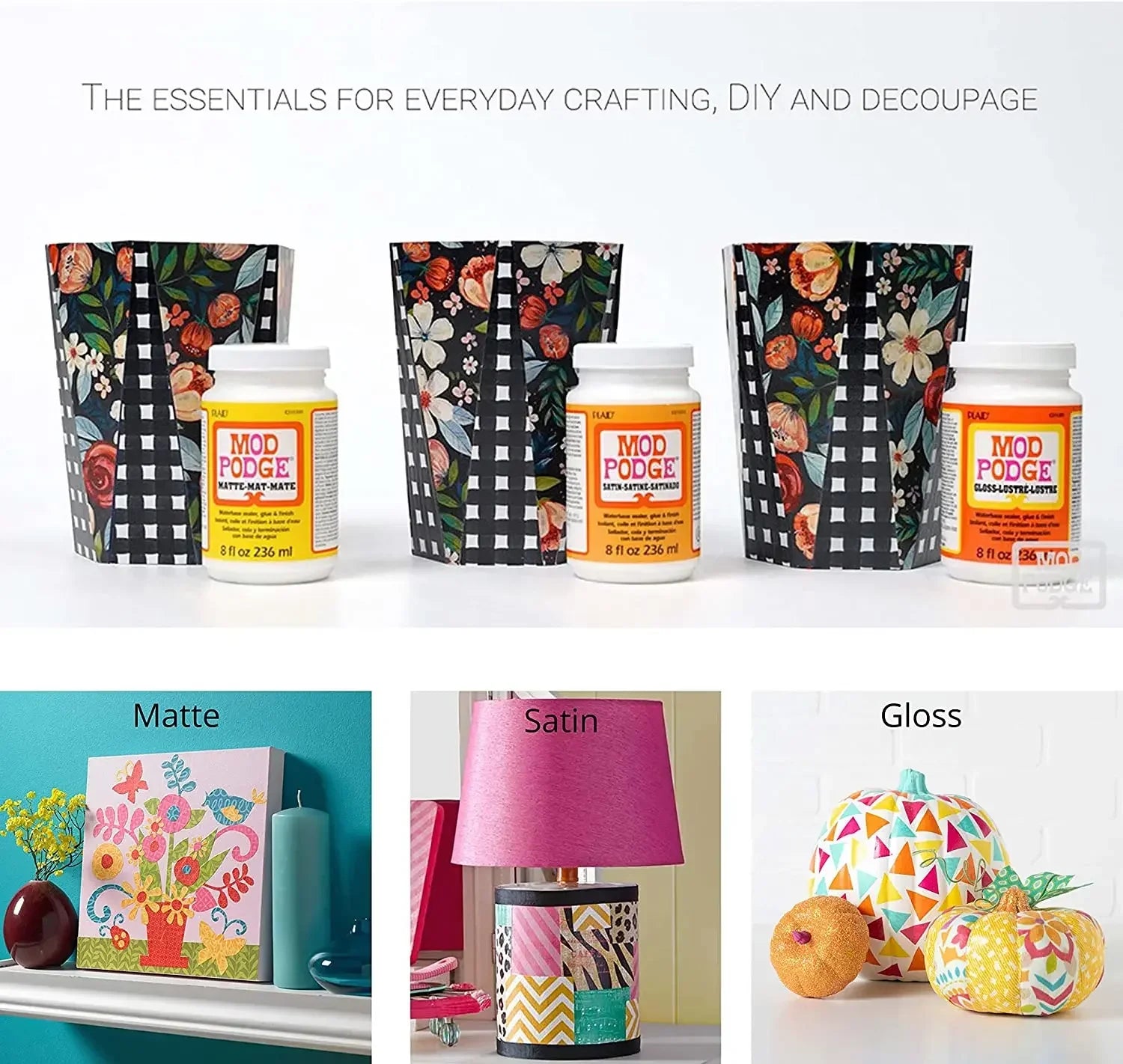946ml Mod Podge Matte gloss fluid painting glue board transfer dried flower seal Collage glue plaid Wood transfer glue Mod Podge