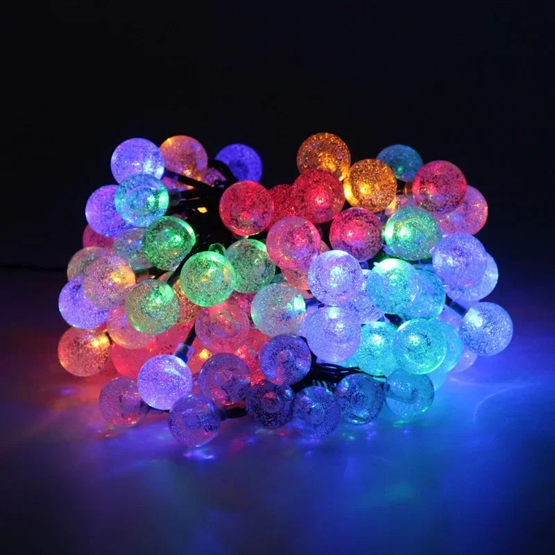 5/7/12m Solar String Light Outdoor LED Crystal Globe Light Solar Fairy Light Garden Light for Christmas Wedding Party Decoration