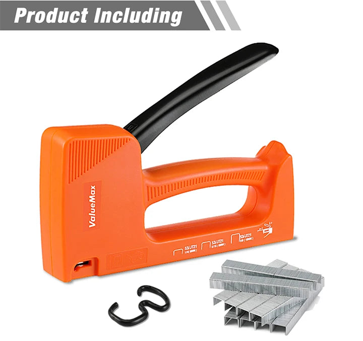 ValueMax Light Duty Staple Gun Manual Stapler Hand Tool Nail Gun Household Tool with 1600PC Staples