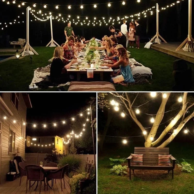 2024 New Solar Crystal Globe LED String Lights LED Solar Outdoor Light IP65 Fairy Light Christmas Garland for Garden Party Decor