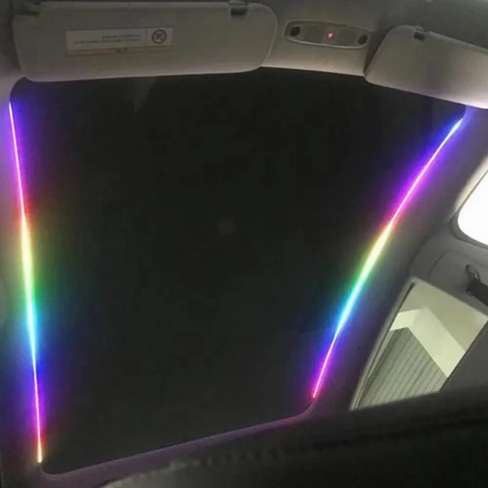 1Set Universal Colorful LED Sunroof Lights RGB Car Roof Panoramic Skylight Ambient Lamp Strips APP Control  LED Light Strip Kit