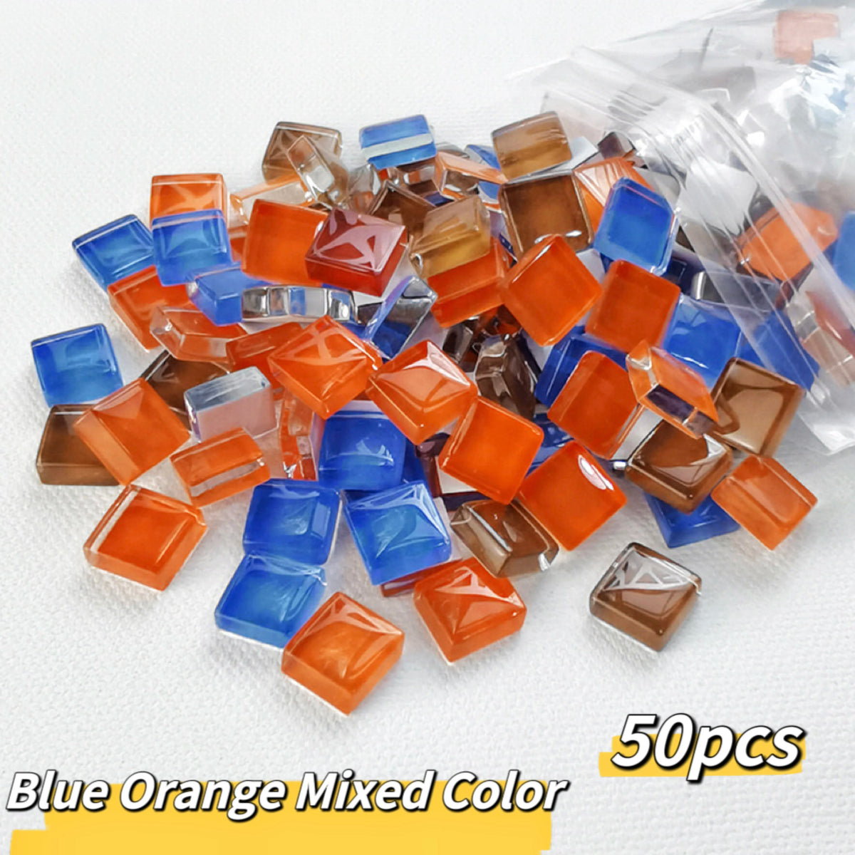50pcs DIY Ceramic Mosaic Glass Tiles Handmade Mirror Decorative Ceramic Tile Wall Technology Colored Crystal Decorative Material