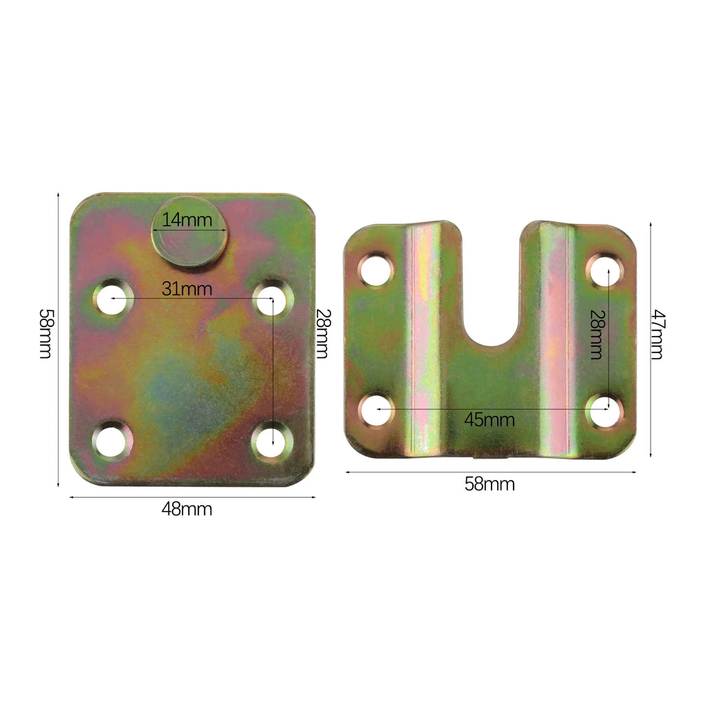 1 Set Metal Invisible Hinges Hook Headboard Display Wall Picture Iron Interlocking Bracket Furniture Connector Hanging Hardware