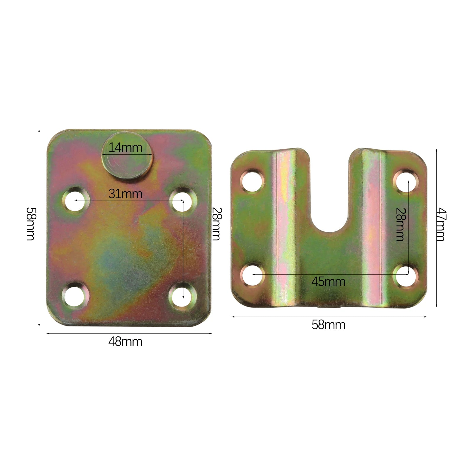 1 Set Metal Invisible Hinges Hook Headboard Display Wall Picture Iron Interlocking Bracket Furniture Connector Hanging Hardware