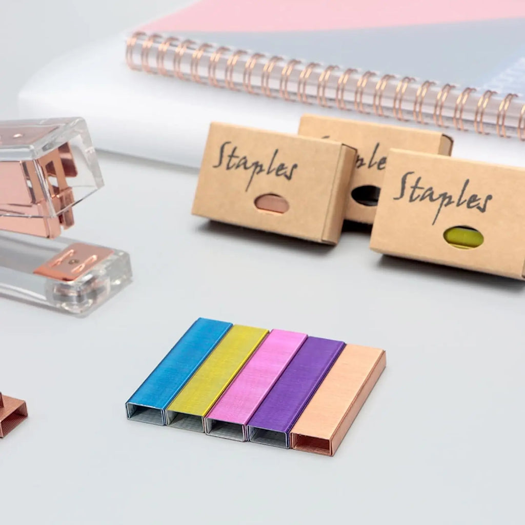 6000 Colorful Staples for Manual Staplers, 6 Colors 1000 Each, Office School Supplies Refill