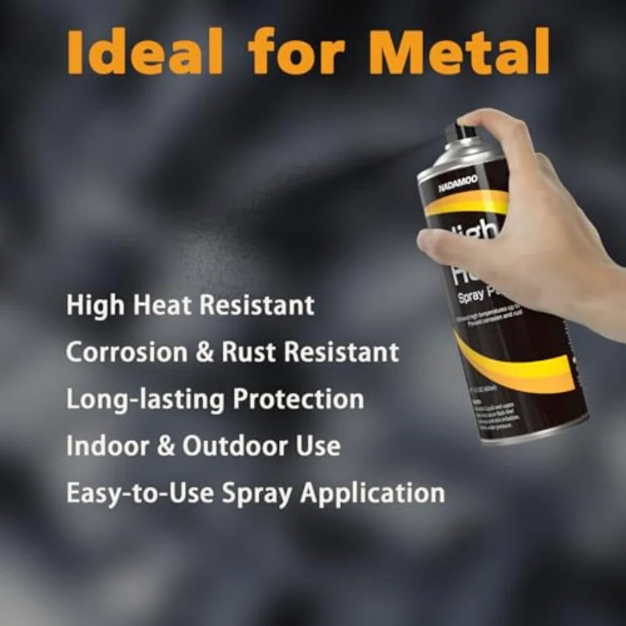 High Heat Spray Paint for Metal Matte Finish BBQ Stove Aerosol Paint - High Temperature Resistant Up to 1200F 1 Can Black