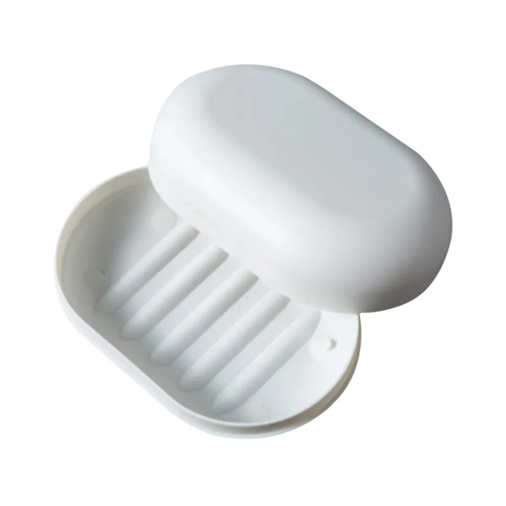 2pcs Plastic Bathroom Shower Soap Box With Lids Travel Portable Small Soap Tray Dish Storage Holder Plate Home Soap Container