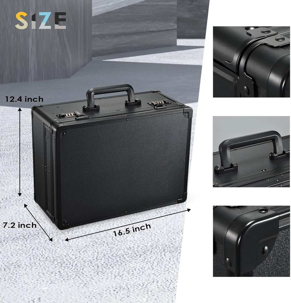 Barber Case with Sliding Tray, Profesional Barbers Briefcase Tool Case for Clippers and Hair Scissors Supplies Travel Suitcase