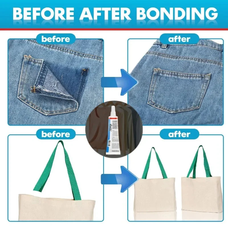 15/60ml Strong Fabric Glue Transparent Quick Dry Fabric Patching Glue Multipurpose Waterproof Fabric Sewing Glue Repair Tool