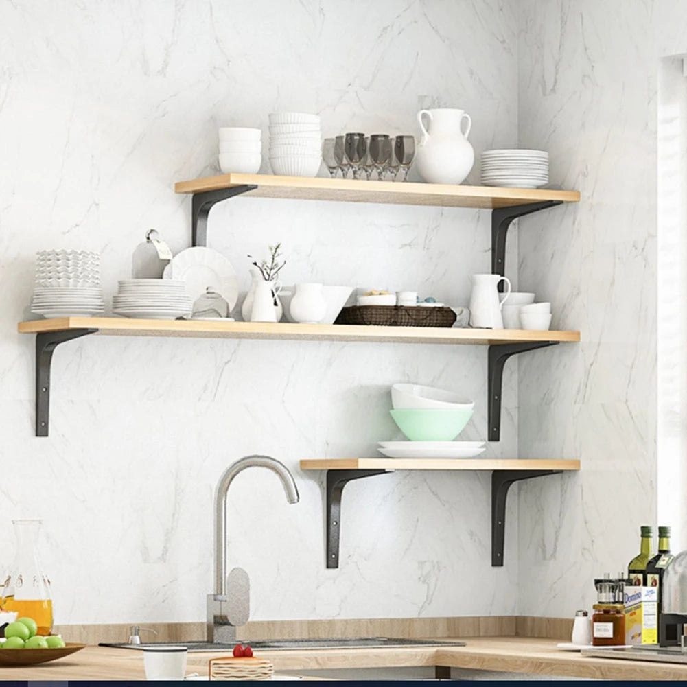 8 In Wall Shelves Bracket Easy Install Reinforced Shelf Bracket Wall Mounted L Bracket Hardware Corner Brace Support for Shelves