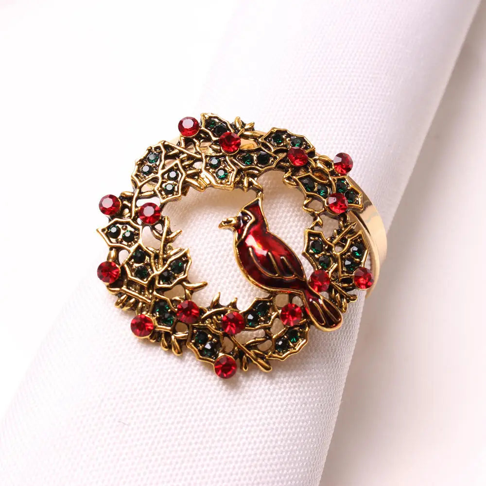 Napkin Rings name Christmas Coconut Table Napkins Holder Wedding metal Red silver Gold Decoration Home 2022 Kitchen Accessories