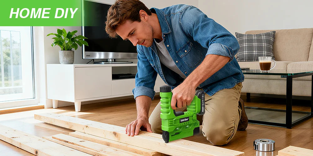 TaskStar Cordless Nail Gun 2-in-1 with nails & staples,Nailing Machine with 2 x Batteries