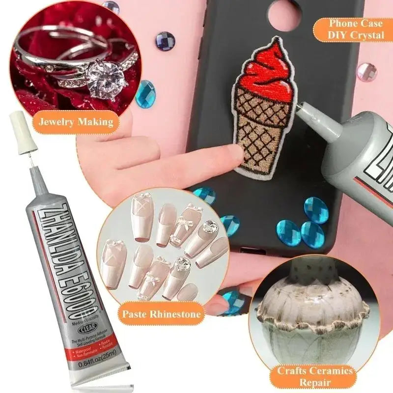 E6000 Liquid Glue DIY Dotting Glue for Diamond Painting Mobile Phone Repair Adhesive Super Glue Gel Jewelry Clothes Craft Glues