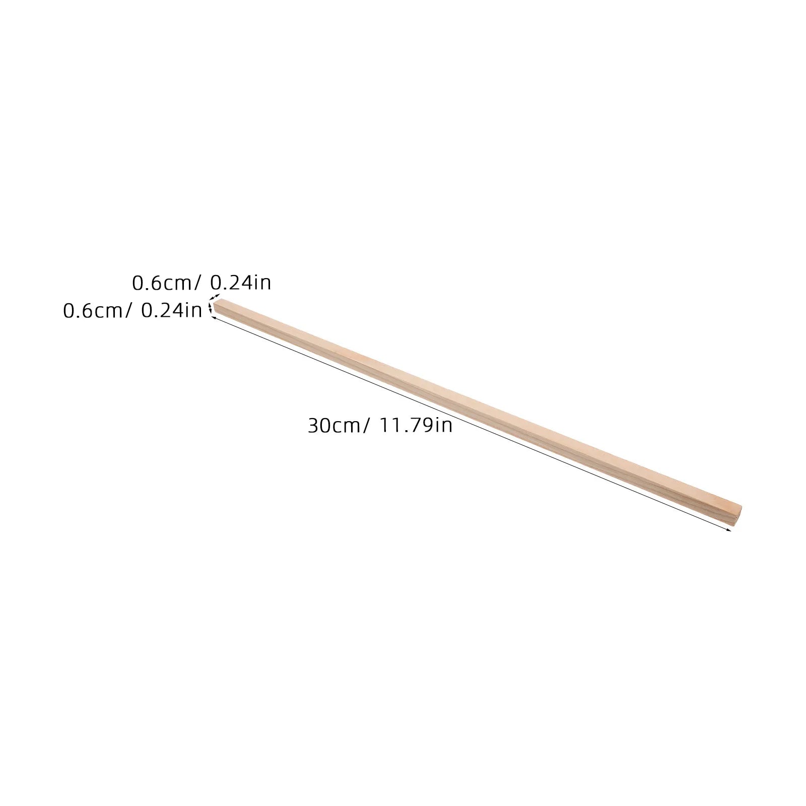 20Pcs Wooden Square Dowel Rods for Crafting Unfinished Wood Sticks DIY Wood Craft Supplies 300x6mm for School Projects Home