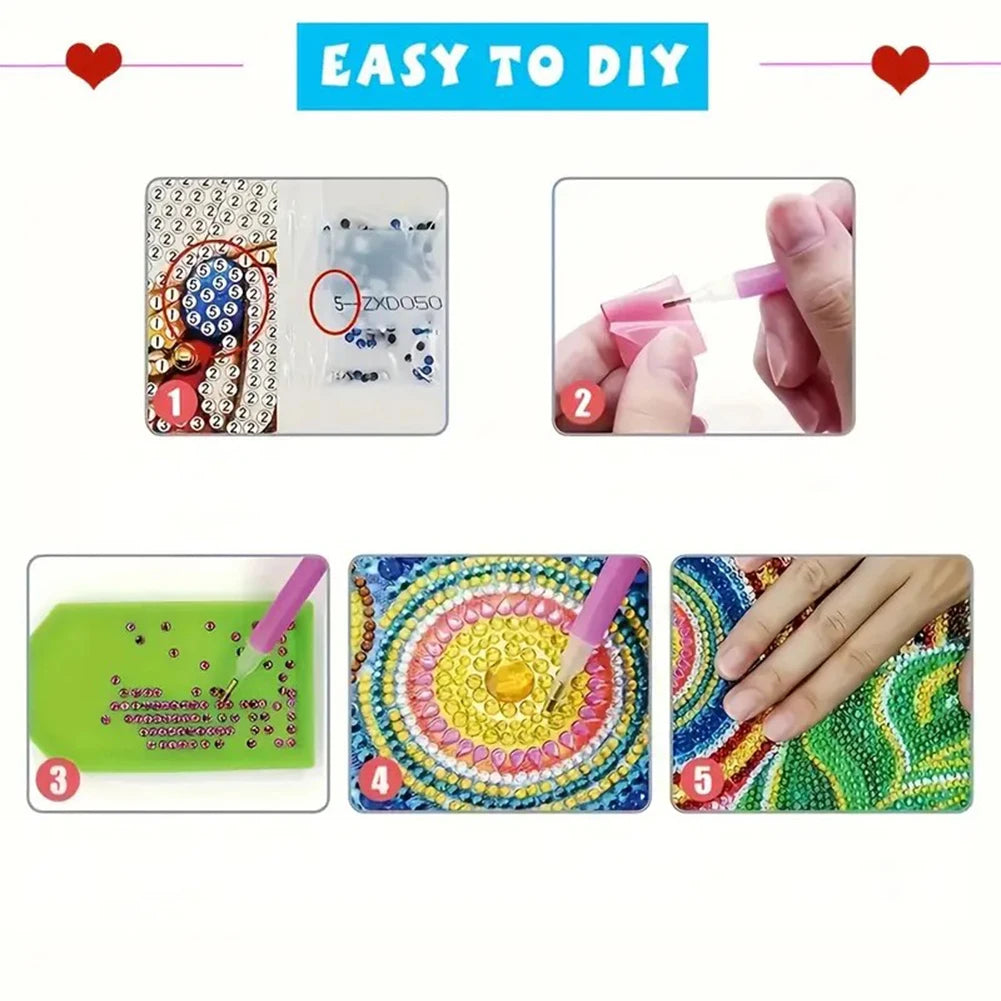 PU 5D Diamond Painting Kit Note Box with 160 Sheets Diamond Art Notebook Box for Daily Record Or Gift