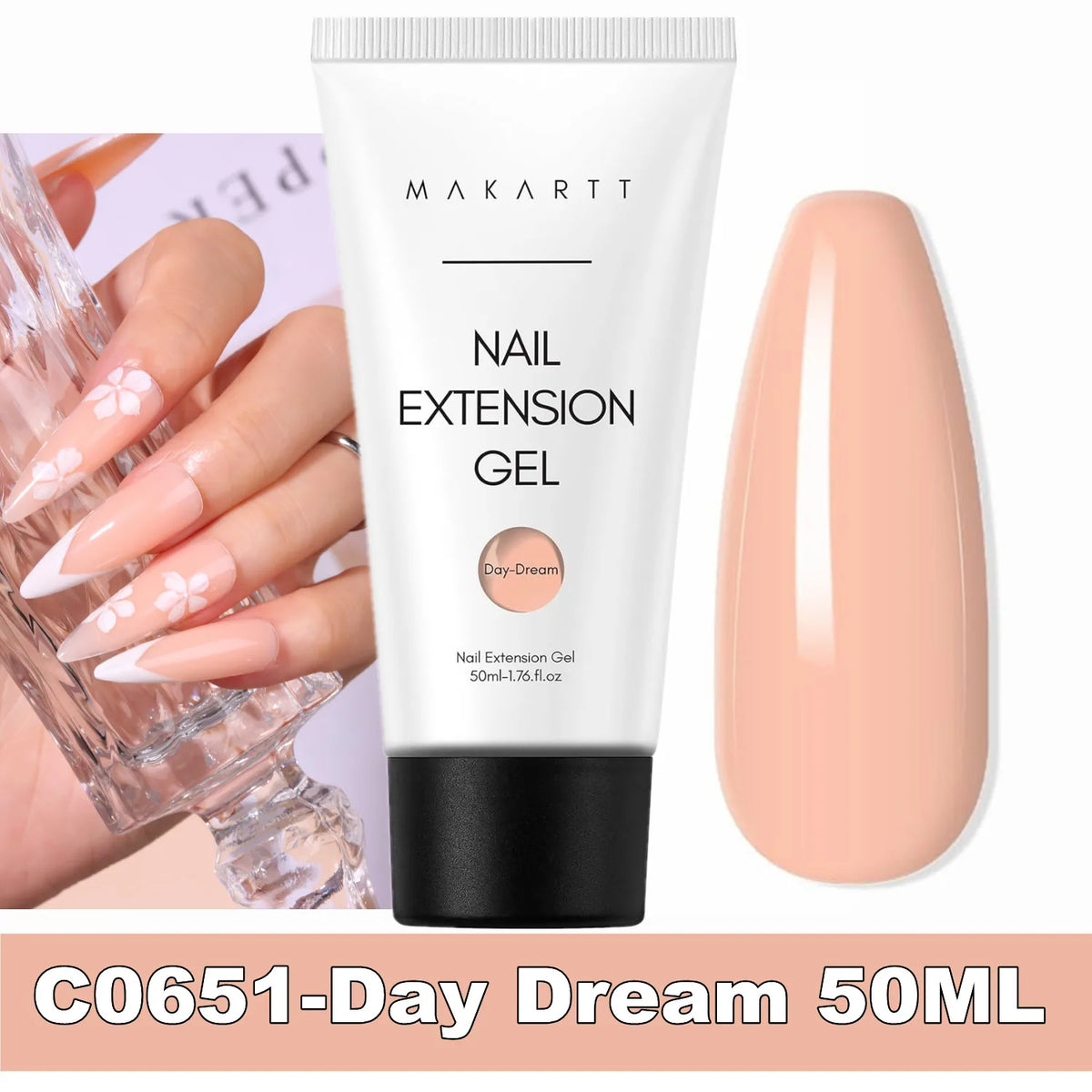 Makartt Poly Nail Extension Gel for Nails ,Clear Pink Builder & Sculting Soak Off Hard Gel for Strong Natural Look for Beginer