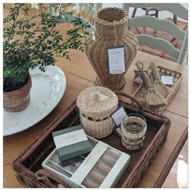 Natural Woven Tray - Natural material trays can easily match your bathroom decoration and create an artistic touch