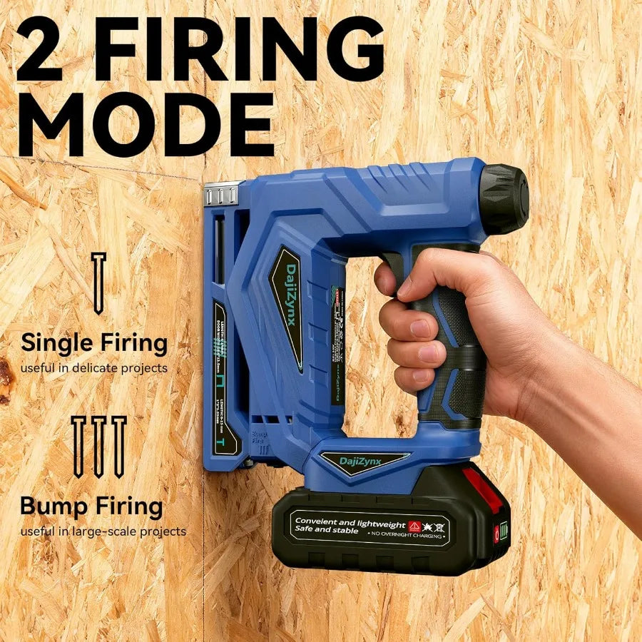 Electric Staple Gun 3/8 Cordless Brad Nailer 2 in 1 Brushless Nail Gun/Staple Gun with 1000 Nails and 1000 Staples Cordless Fix