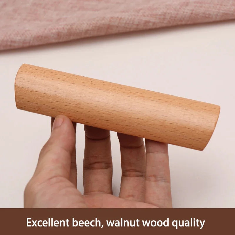 Natural Wood Furniture Handles Kitchen Door Knobs Cabinets Pulls Beech Wooden Handles for Cabinet and Drawers Furniture Hardware