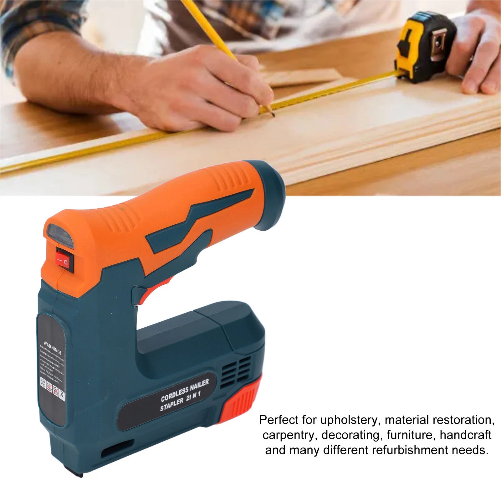 Cordless Brad Nailer Portable USB Charging Battery Powered Nail Gun for Woodworking Electric Nail Gun Battery Powered Nail Gun