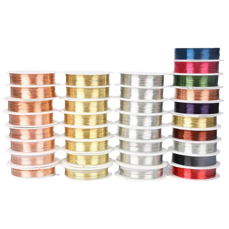 0.2/0.25/0.3/0.4/0.5/0.6/0.8/1mm Gold Silver Color Alloy Cord Beading Wire DIY Craft Making Jewelry Cord String Accessories