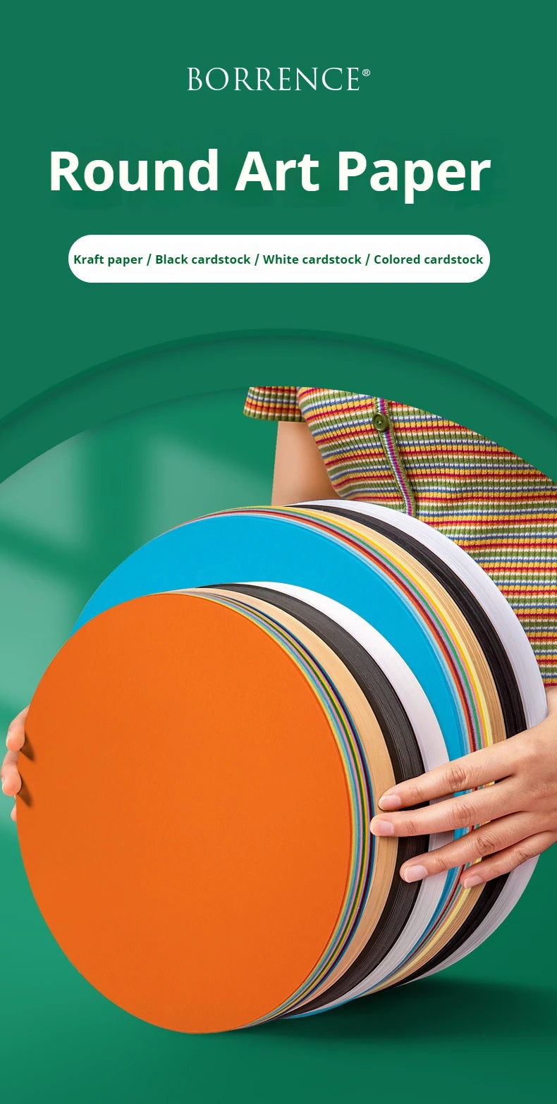 25/29/36 cm Colored Cardstock 200g Round Blank Cardboard Cardstock Sketch Paper for DIY Craft Papercraft Scrapbook Paper Album