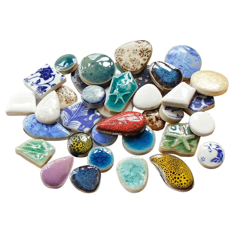 100g Ceramic Mosaic Tiles Multi Color Mosaic Piece Making Tiles for Puzzle Art DIY Craft Lamp Table Accessories Home Wall Decor