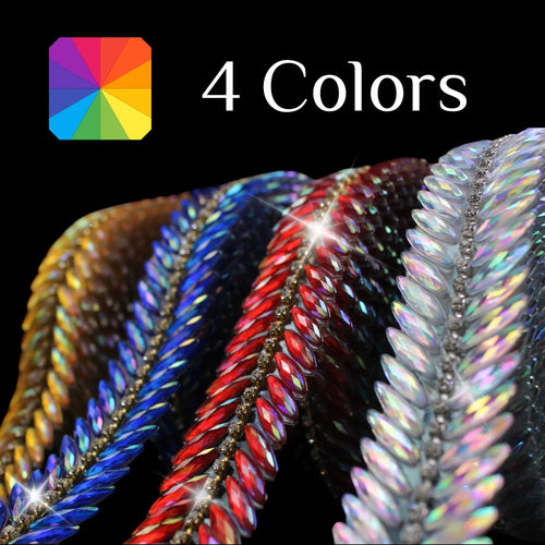 1 Yard Self Adhesive Rhinestone Strips AB Rhinestone Trim Ribbon Sticky for Crafts Glitter Tape Decorative Gem Sticker TR191