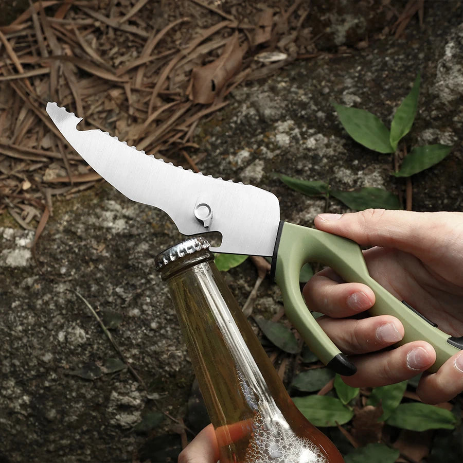 Multifunctional stainless steel detachable kitchen scissors, fishing scissors with fish bone remover, non-slip handle