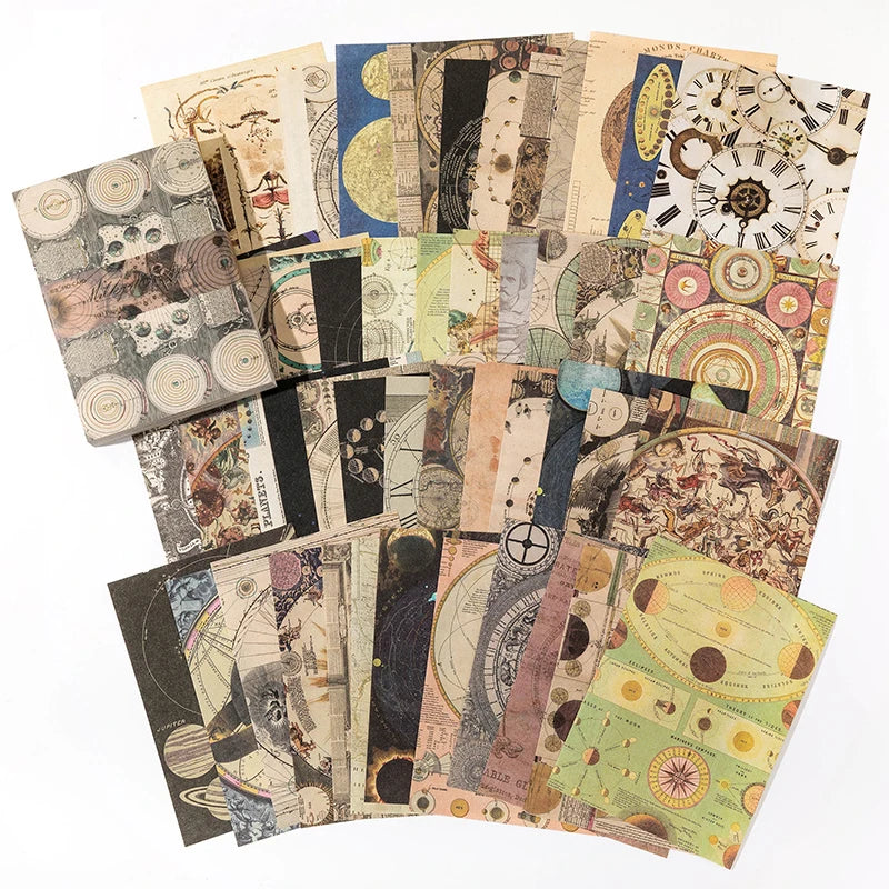 100Pcs/Pack Vintage Scrapbooking Decorative Paper Material Perfect for Collage Journaling Craft Diy Supplies