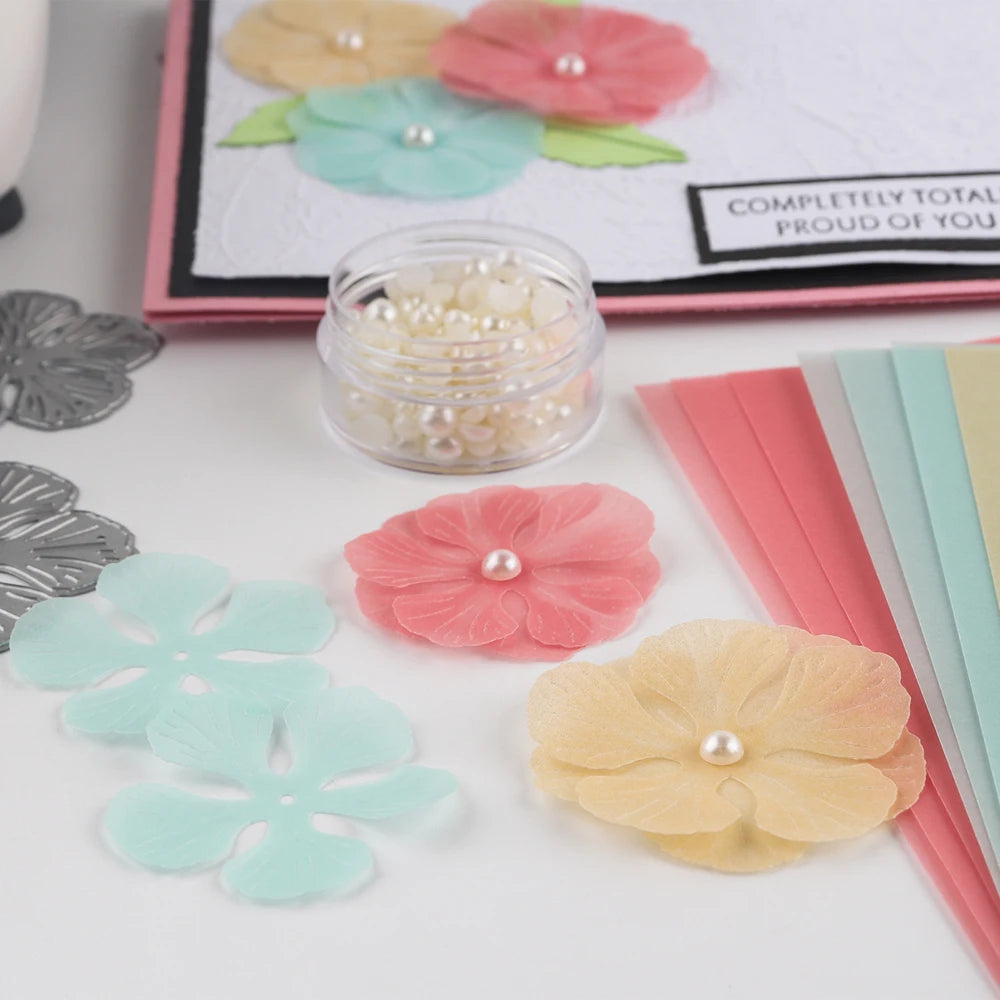 30pcs Colored Gold/Silver Frosted Smooth Vellum Paper Sheets Heat Resistant Translucent Tracing Paper For Embossing Card Making