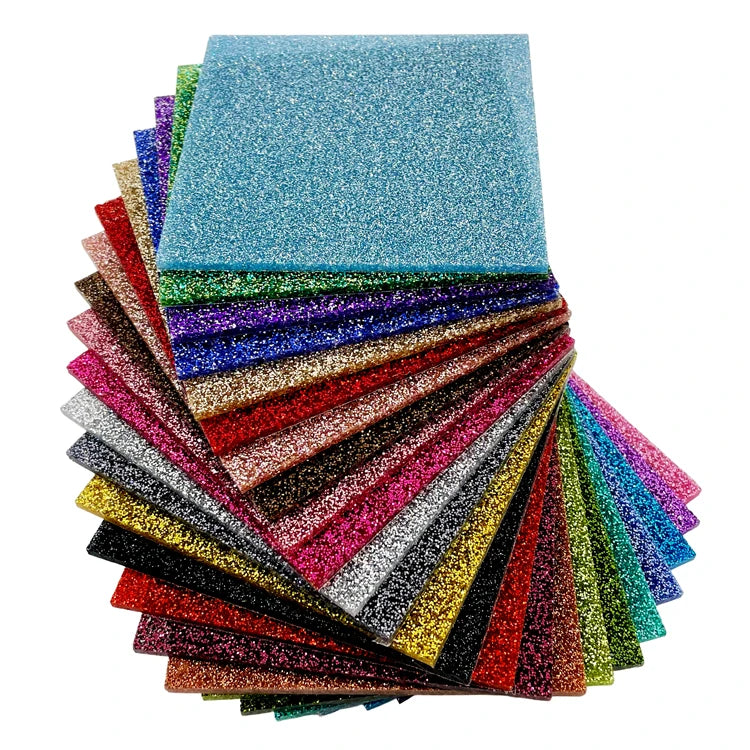 2-Sided Holographic Glittering Acrylic Sheet/PMMA 3.0mm Thick, Available In 17 Colors, Suitable For Decoration, Handicrafts, Etc