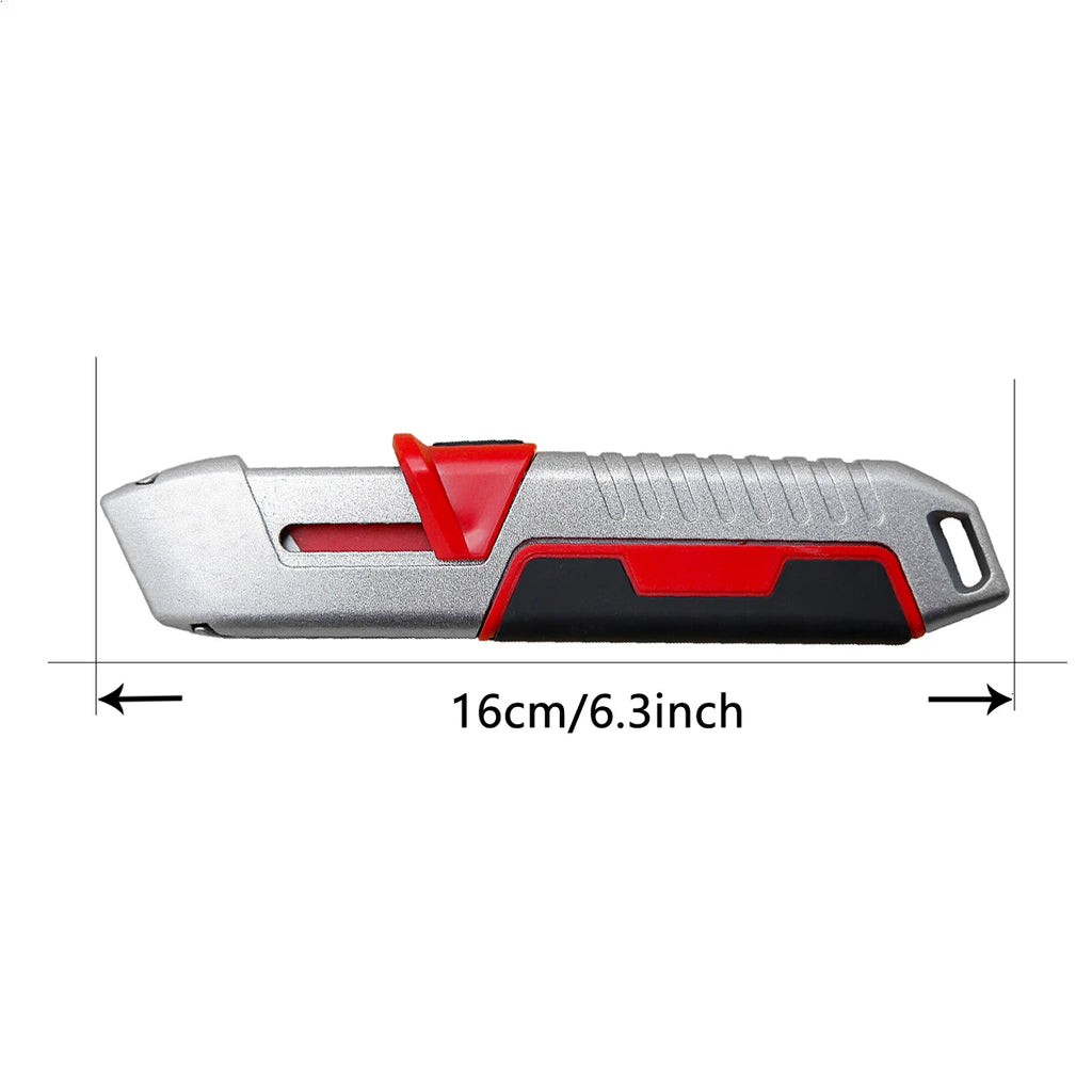 Safety Blade Knife Utility Knife Auto Rebound Box Opener Wallpaper Rubber Cutting Cutter Metal Alloy Roofing Knives Pocket Knife