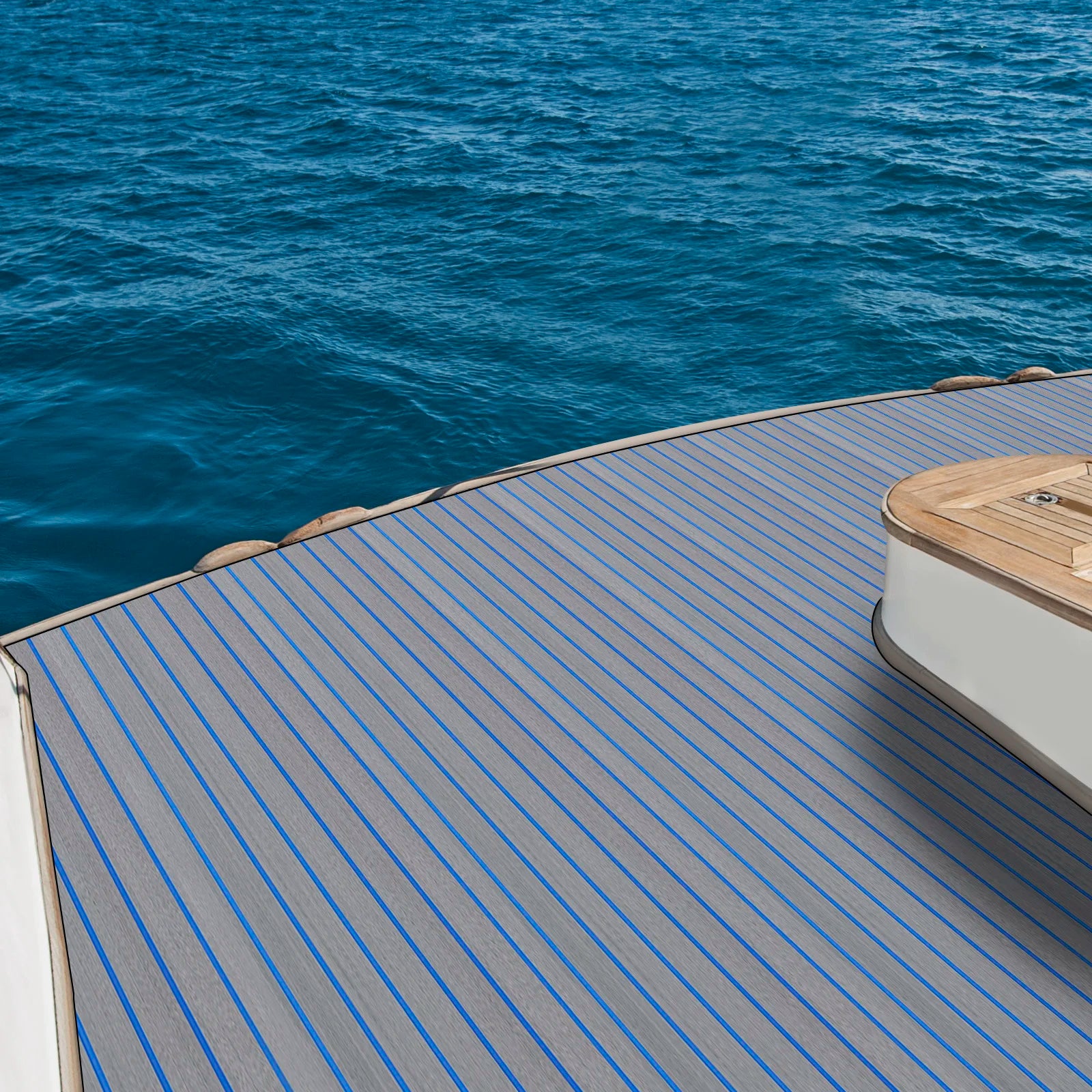 Boat Flooring EVA Foam Decking Sheet Faux Teak Marine Mat Non-Slip Self-Adhesive Flooring Material for RV Yacht 95 x 24inch
