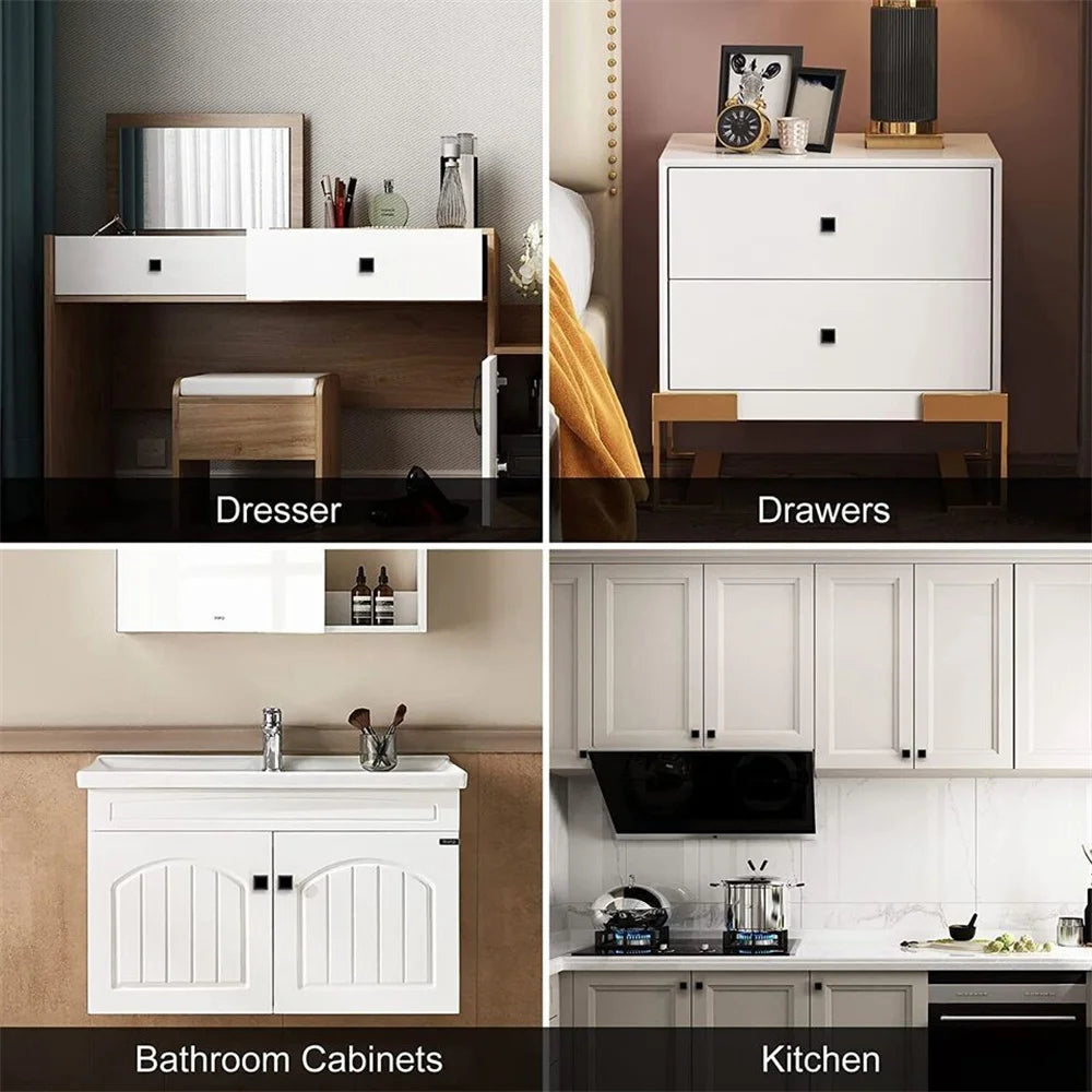 10 Pcs Matte Black Kitchen Cabinet Handles Knobs Cupboard Drawer Door Pulls Handles High Quality Aluminum Alloy Handles