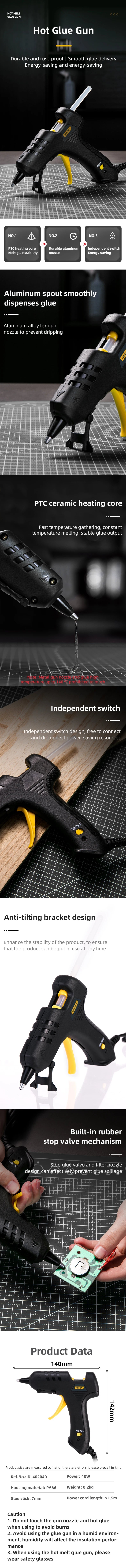 40W Applicable Glue Stick Size 7mm Hot Melt Glue Gun Industrial Mini Glue Guns Thermo Electric Repair Tool