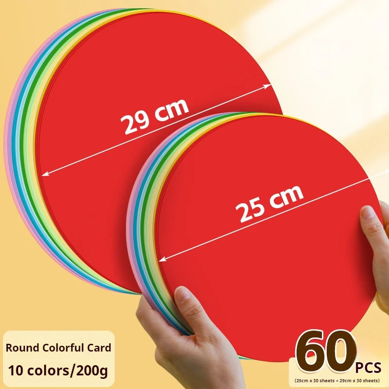 25/29/36 cm Colored Cardstock 200g Round Blank Cardboard Cardstock Sketch Paper for DIY Craft Papercraft Scrapbook Paper Album