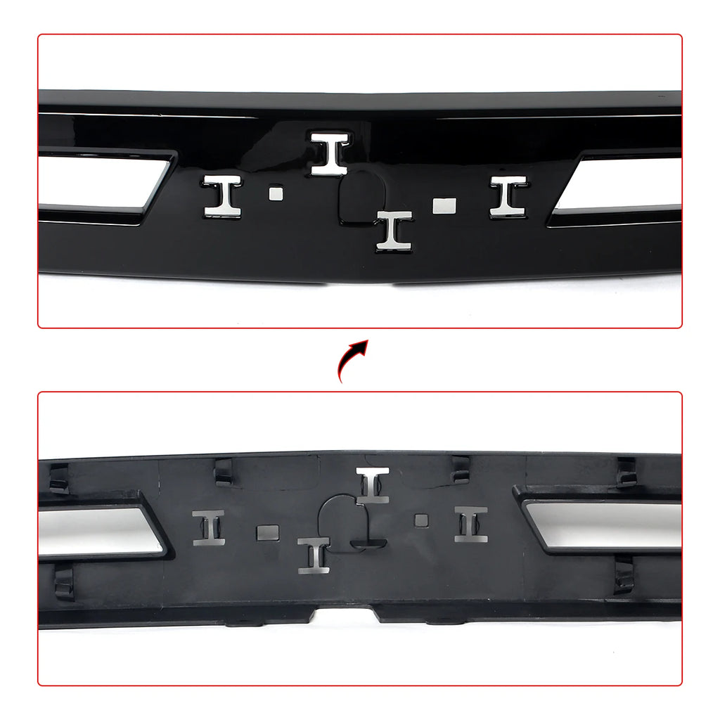 Front Upper Grille Molding Trim Fit For Chevrolet Tahoe/Suburban 2021-2024 Front Bumper Grille Surround Body Kit Glossy Black