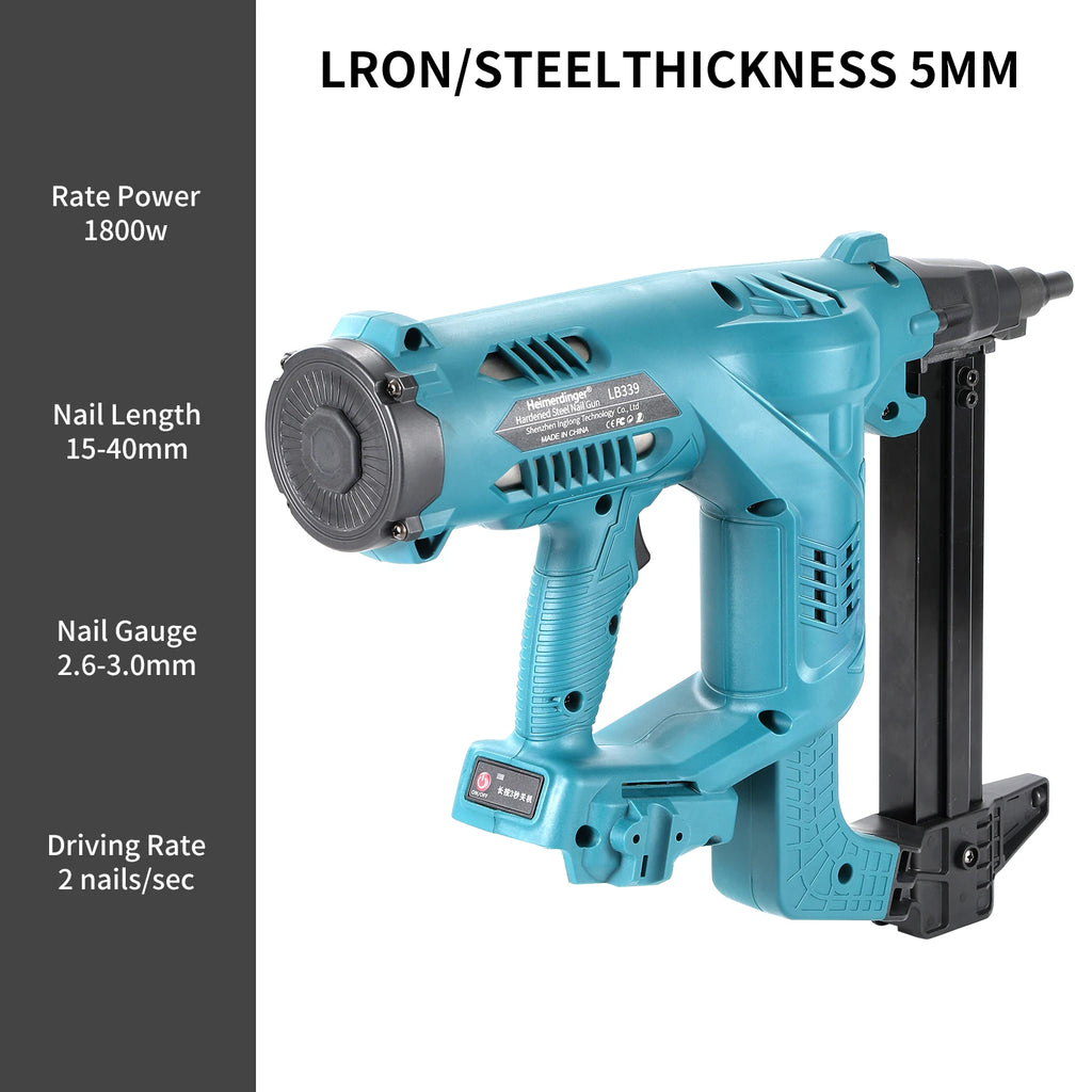 Heimerdinger Brushless Cordless framing concrete nail gun, electric staple gun power tools, No battery