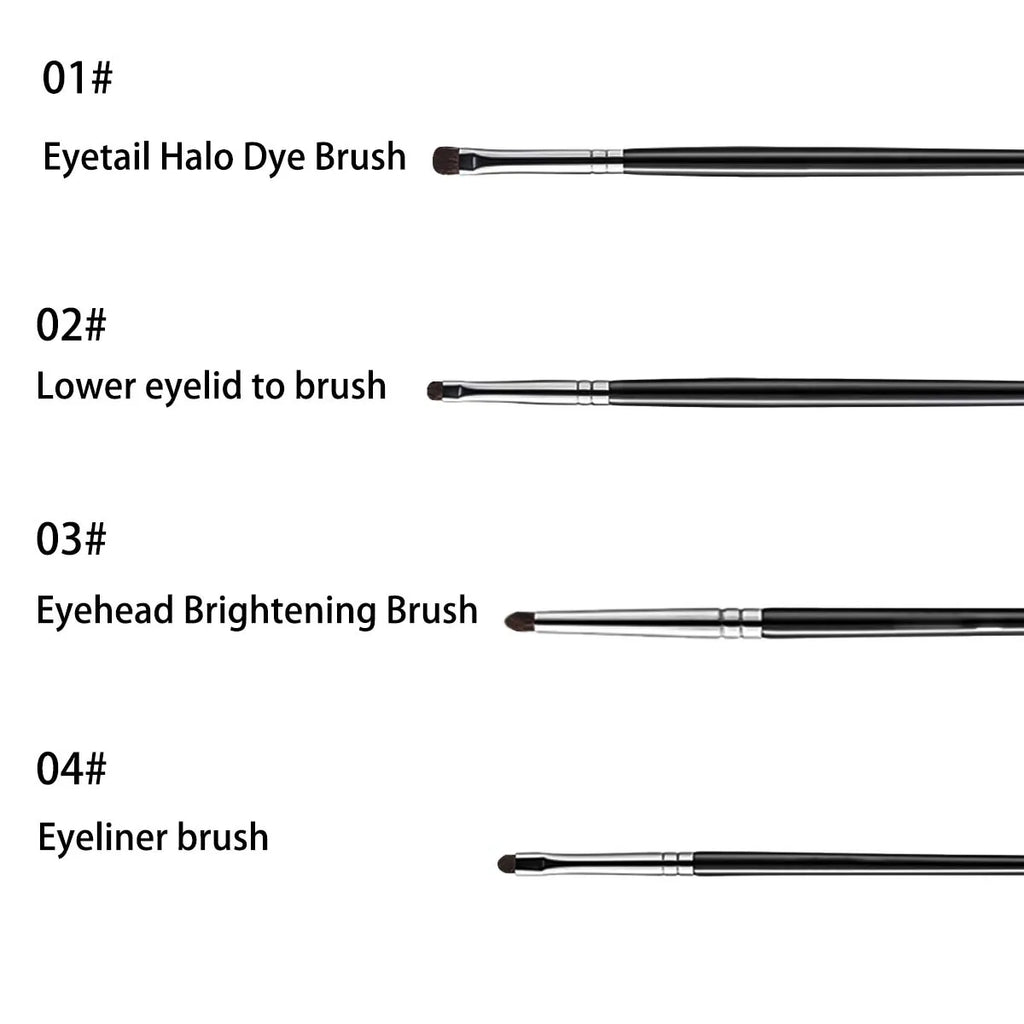 4Pcs Eye Detail Brushes Set, Eyeshadow Brushes, Undereye Smudge Brushes, Soft Eyeliner Brush, Perfect Eye Makeup Tools