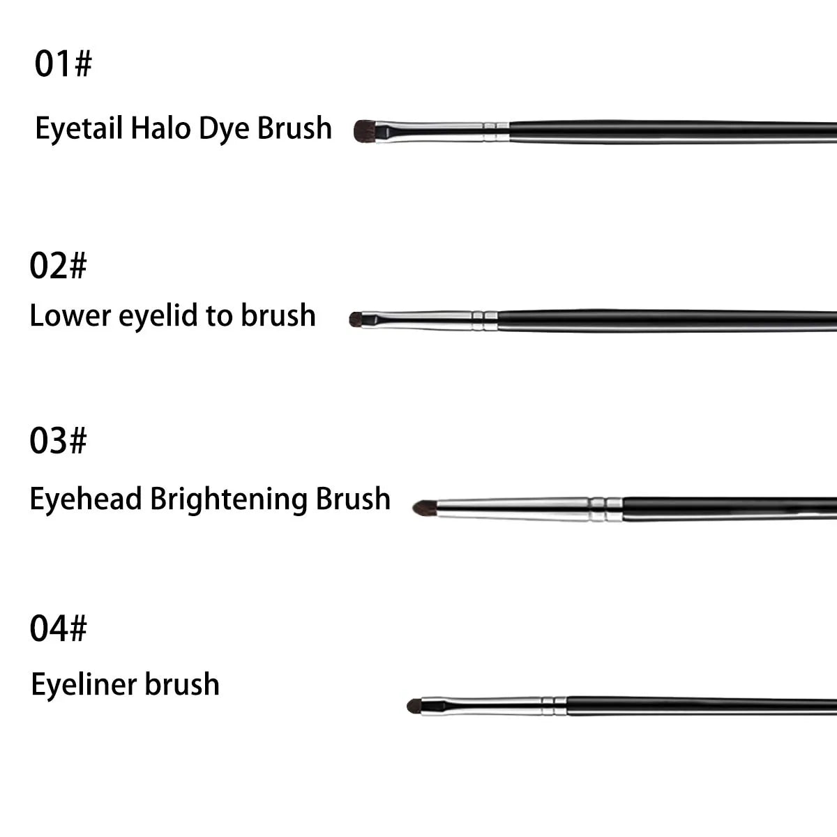 4Pcs Eye Detail Brushes Set, Eyeshadow Brushes, Undereye Smudge Brushes, Soft Eyeliner Brush, Perfect Eye Makeup Tools