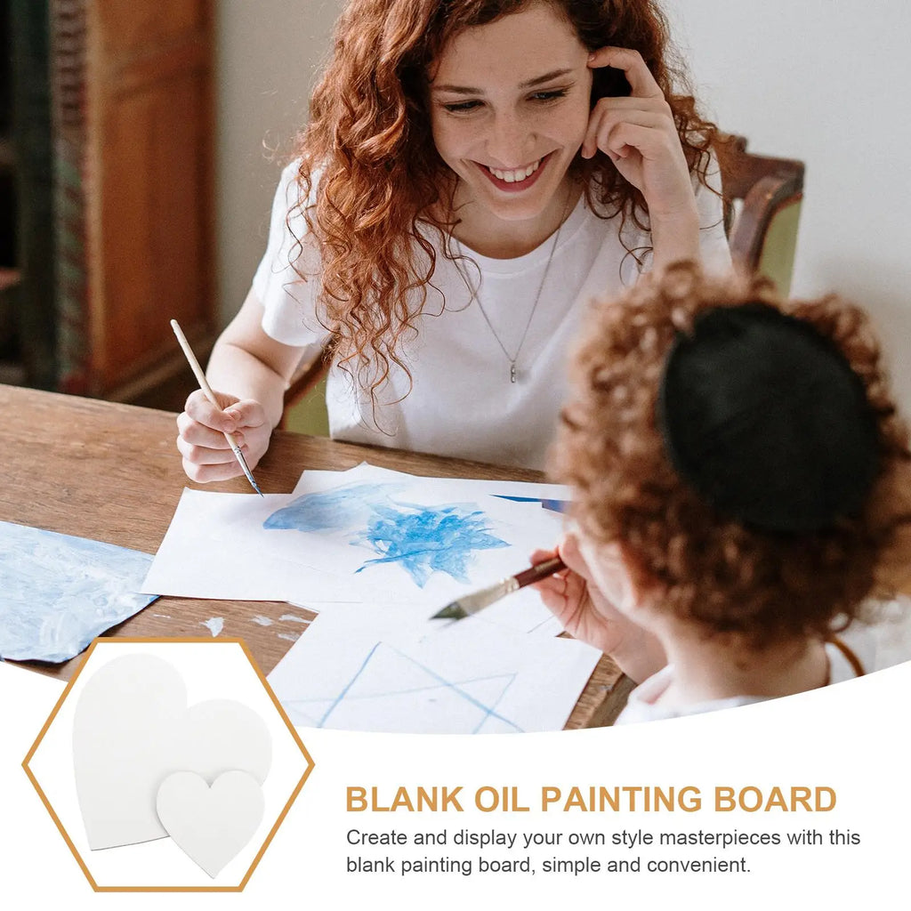6pcs Heart Shaped Canvases Canvas Panels Blank Boards Oil Paint Drawing 15X15cm 7 5X7 5cm Art Class Creative